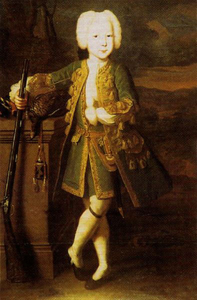 Louis Caravaque Portrait of a boy. Was att. as Peter III or Peter II's portrait, possibly Elizabeth in men's dress